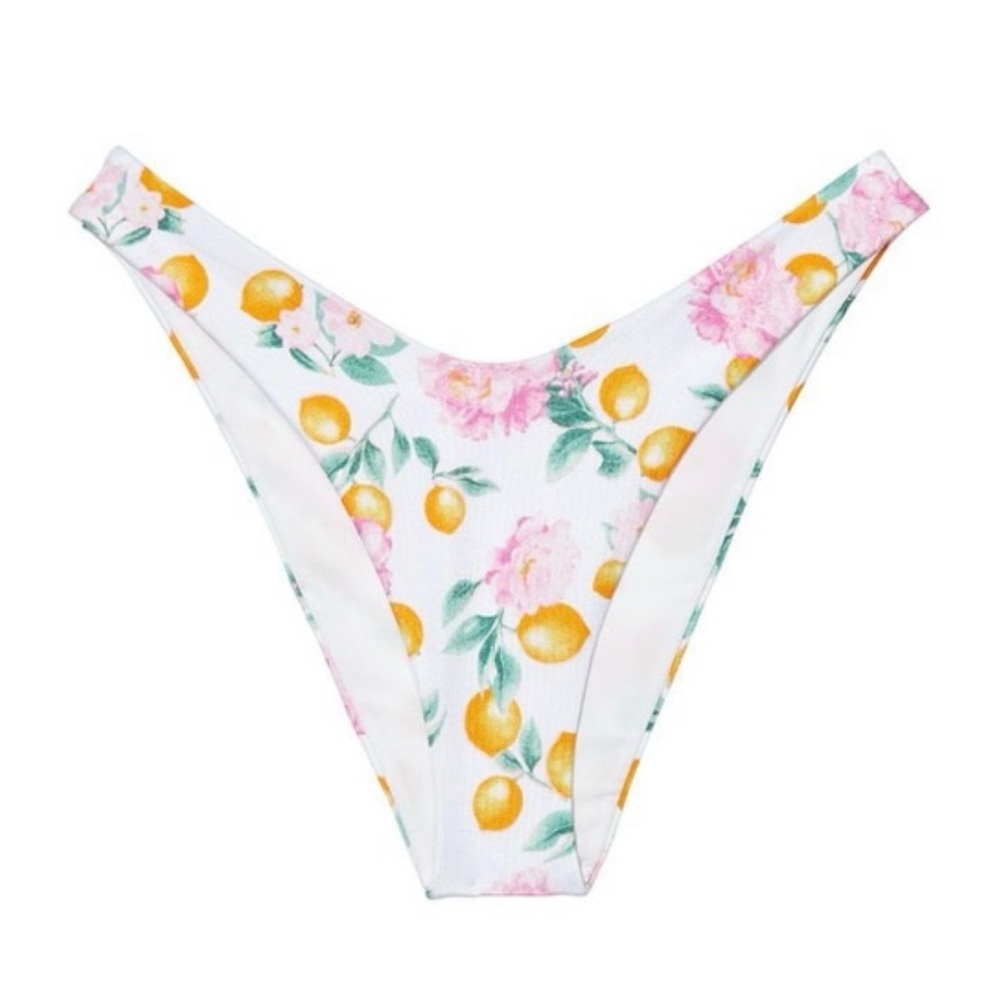 NEW Victoria's Secret Lemon Floral Cheeky Bikini Bottoms - Large